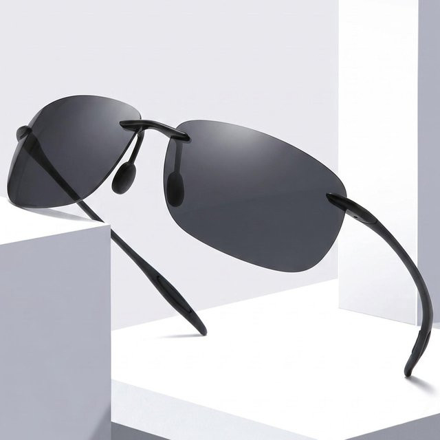 FUQIAN Sonnenbrille, randlos, rectangular, TR90, polarisiert, Unisex - Bild 1