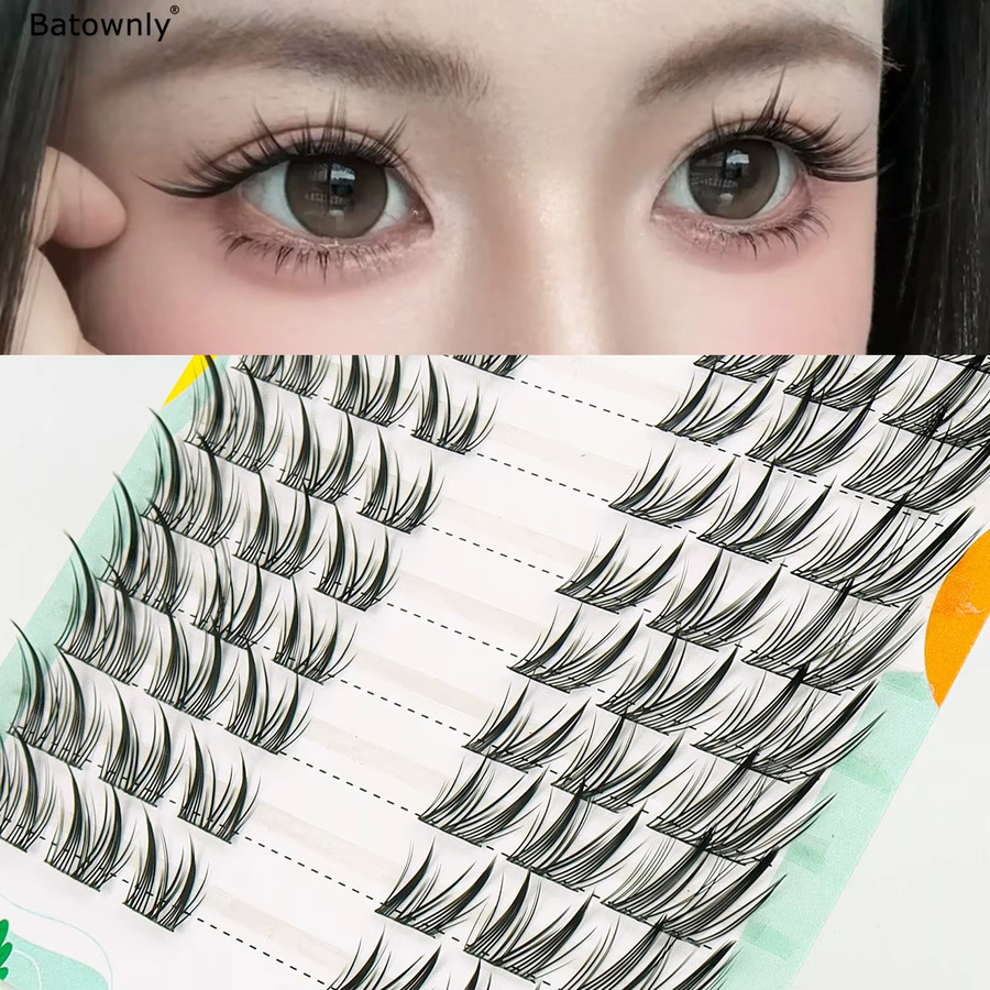 Batownly Manga Lashes Einzelwimpern, Schwarz, 60 Stück, Natürlich - Bild 2