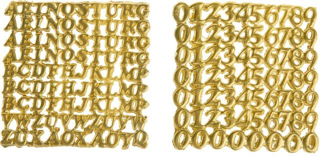 Meyco Wachsset Zahlen und Buchstaben in Gold für Geburtstag, Taufe und Hochzeit - Bild 1