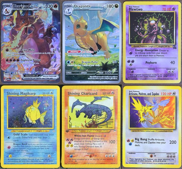 Bandai Pokémon Charizard Dragonite Mewtwo Giratina Sammelkarte, englisch - Bild 1