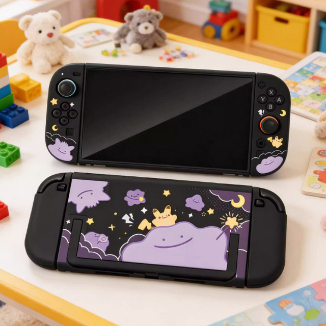 Bandai Matte Hardshell-Schutzhülle mit Ditto-Muster für Nintendo Switch Joy Con Handheld-Spielkonsole - Bild 1