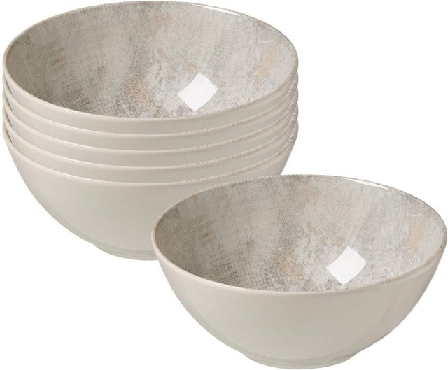 Ritzenhoff & Breker Müslischalen Cecina aus Keramik, 6er Set, Weiß, Durchmesser: 16,5 cm - Bild 1