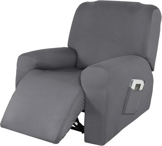Yiran Furniture Sommer-Liegesofabezug für 1-Sitzer Relax-Sessel, elastischer Stretch-Schonbezug in Grau - Bild 1