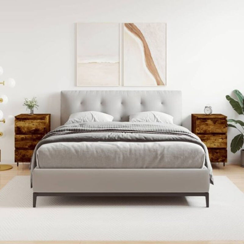 Set aus 2 Nachttischen von vidaxl in Räuchereiche, modern und klassisch, Holzwerkstoff und Metall, B/T/H: 40 x 35 x 69 cm - Bild 1