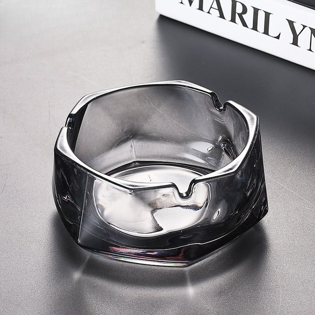 Creative Home High-End Aschenbecher aus Glas in Transparent, tragbarer Zigarren-Aschenbecher gegen Flugasche - Bild 1