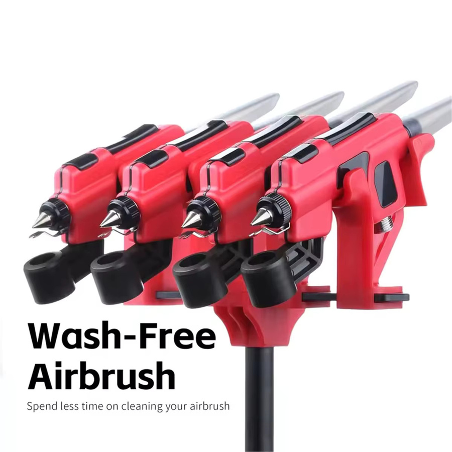 KSOL PT-AB Waschfreier Airbrush mit Markerhalter in Rot für Modellbau und Hobby-DIY-Projekte - Bild 2