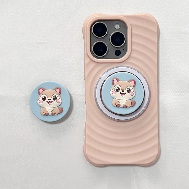 Niedlicher Tier-Handyhalter Lieblicher Welpe Griptok Telefonständer für iPhone 17 Pro Max und 16 Pro Max - Bild 1