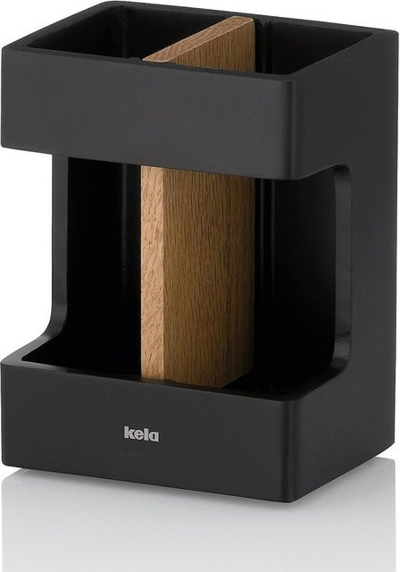 Kela Zahnbürstenhalter Cube aus Polyresin in Schwarz, L x B x H: 8,5 x 6,5 x 11,5 cm - Bild 1