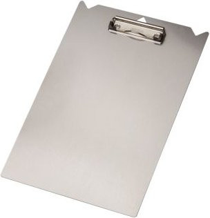Djois Klemmbrett A4 aus Recycling-Aluminium in Silbergrau mit Stiftschlitzen und Aufhängeloch - Bild 1