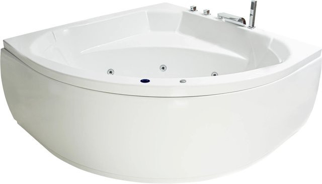 Basera Indoor Eck-Whirlpool Badewanne Korfu Basic in Hochglanz Weiß B/T: 155 x 155 cm - Bild 1