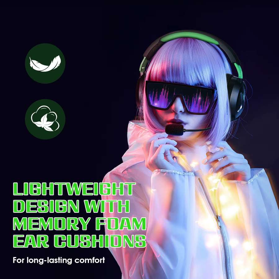 FocusOnPC Gaming-Headset mit Mikrofon und 40-mm-Treibern, Blau - Bild 4