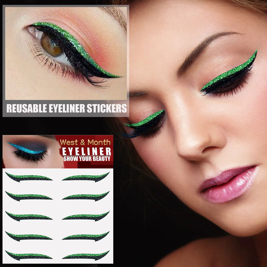 YOCITY Eyeliner-Aufkleber, schimmernd, 4 Farben, Unisex - Bild 4