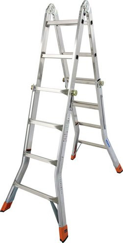 Krause Monto TeleMatic Teleskopleiter aus Aluminium in Silber mit 16 Sprossen - Bild 1