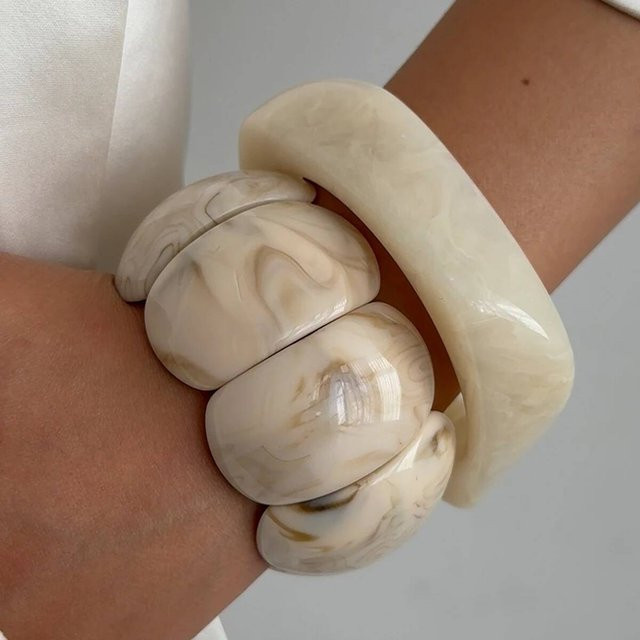 Salircon Armbänder, Acryl, Weiß, Damen - Bild 1
