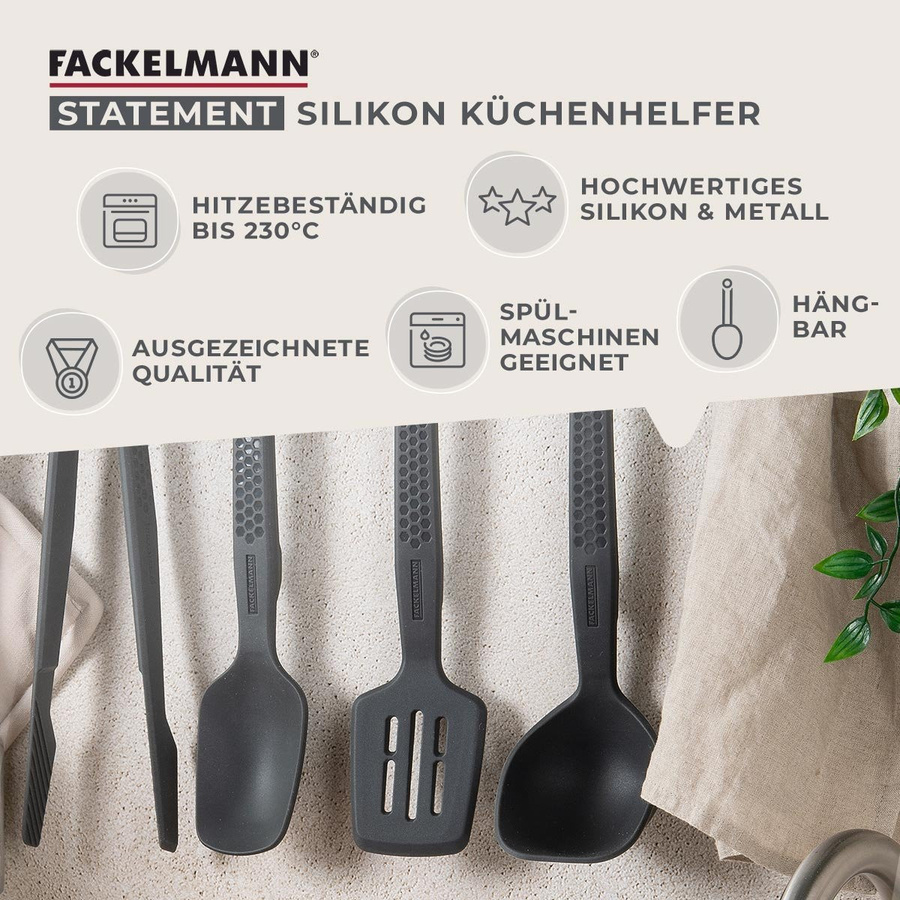 Fackelmann Küchenhelfer-Set Statement aus Silikon, 4-teilig, hitzebeständig und spülmaschinenfest - Bild 3