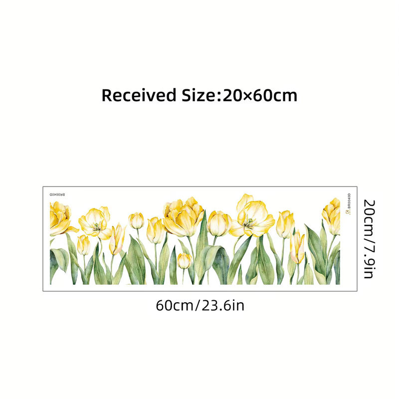 BRUP Fensteraufkleber mit gelben Aquarell Blumen und botanischen Pflanzenmotiven, abnehmbar und wiederverwendbar - Bild 4
