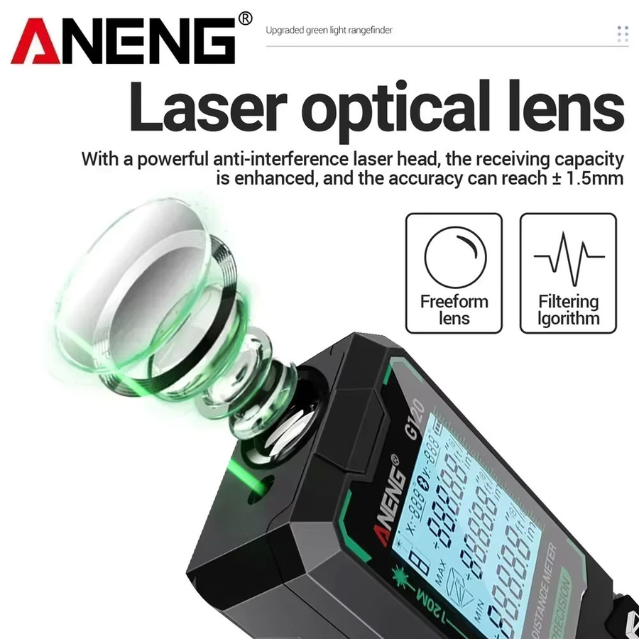 ANENG Laser-Entfernungsmesser elektronisches Lineal in Schwarz - Bild 3