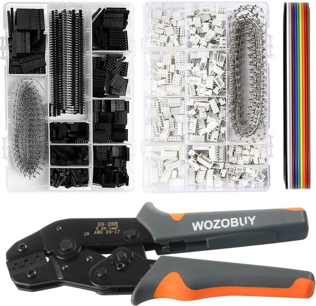 WOZOBUY Crimpzange für Micro-Anschlussstifte und Crimpwerkzeugsatz für JST, Dupont, Molex und AMP EI-Serie, AWG23-17 - Bild 1