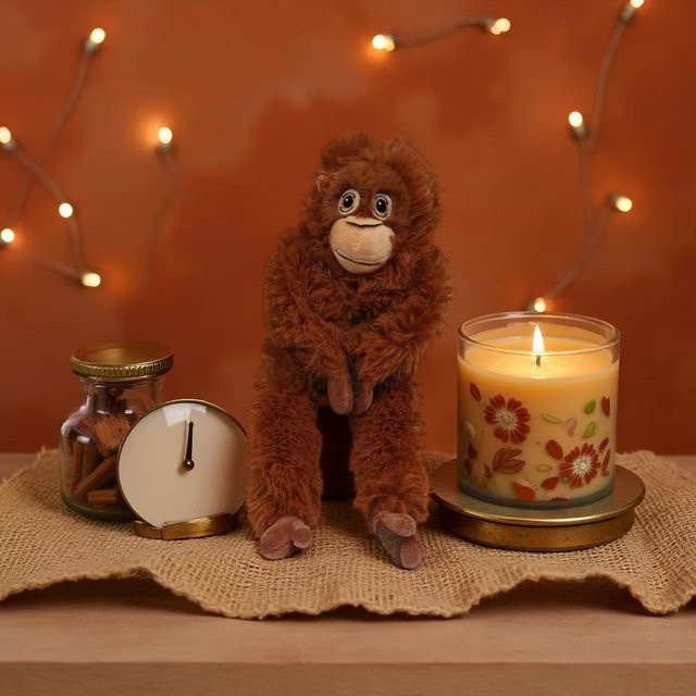 Yiran toy Cartoon Gorilla Plüschtier, Schimpansen Affe, Braun, ab 14 Jahre - Bild 1