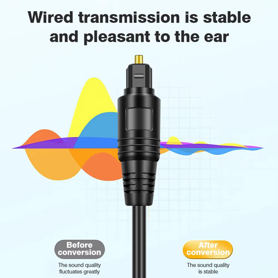 Byscoon Toslink Digitales Optisches Audiokabel SPDIF in Gold und Schwarz für Verstärker, Blu-Ray-Player und Soundbar - Bild 2