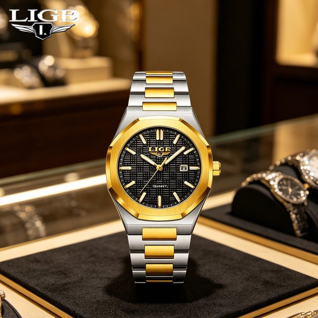 LIGE Armbanduhr Chronograph, Quarz, Edelstahl, Herren - Bild 1
