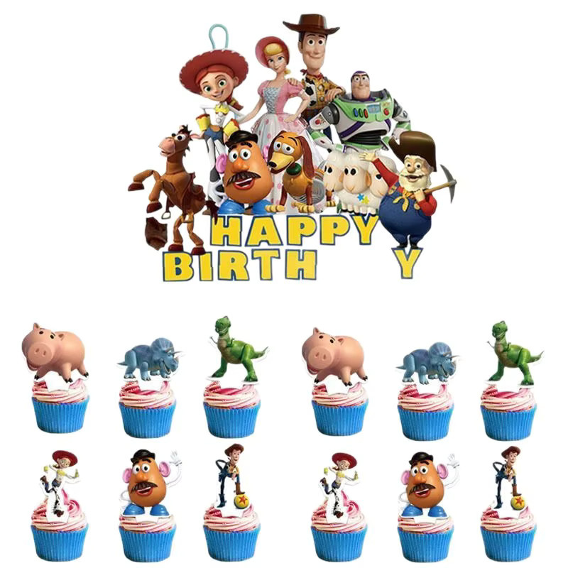 Bandai Toy Story Party-Zubehör, Blaue Kuchendekoration, Tortendeko - Bild 2