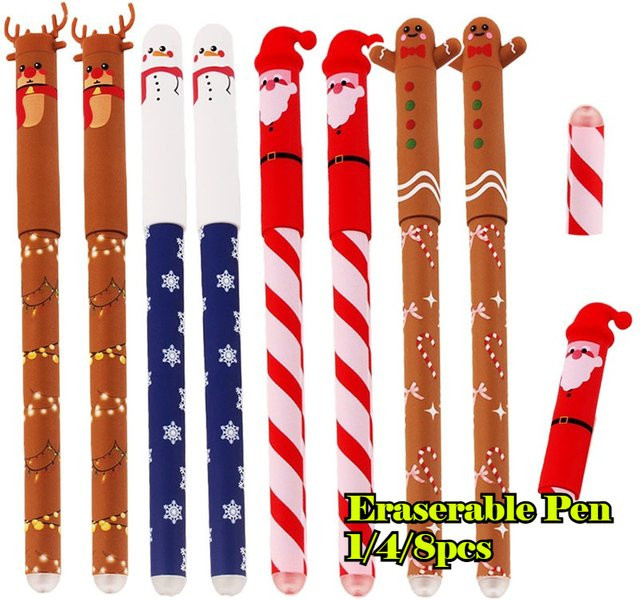 TWBEB Weihnachten Stift-Set mit Radiergummi, löschbare Whiteboard-Stifte in verschiedenen Motiven, Mehrfarbig - Bild 1