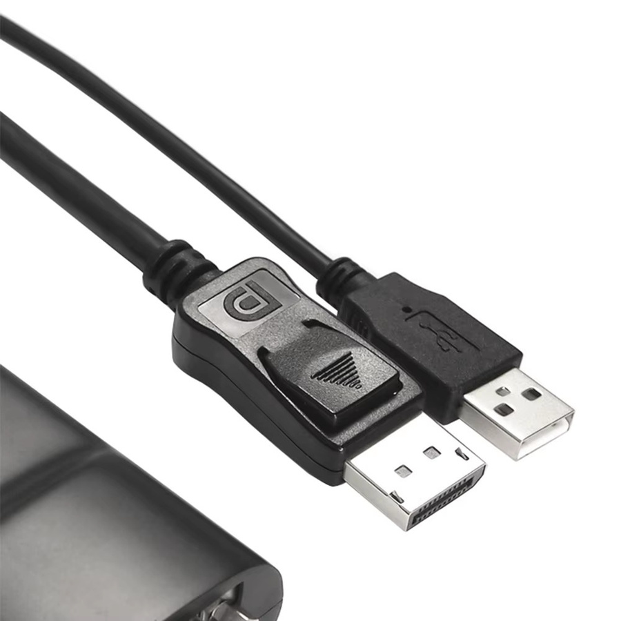 HDmatters DisplayPort zu DVI-D Dual Link Adapter, Aktiver Konverter DP 1.2 auf DVI, Schwarz - Bild 2