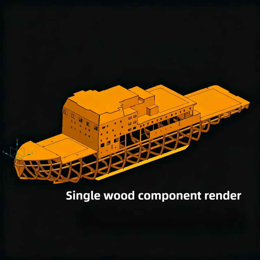 AT 99 MODEL Xue Long II RC Schiff, Modell Kit, 1:100, Holz Rumpf - Bild 2