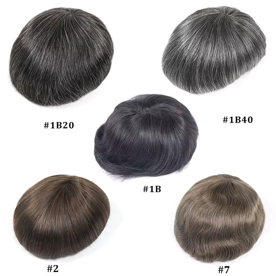 Bfirehair Toupet Echthaar, Grau, Männer - Bild 5