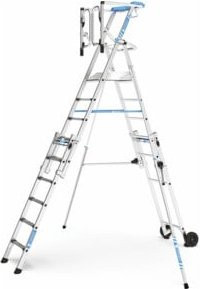 Zarges ZAP Masterflex Plus S Teleskop-Plattformleiter aus Aluminium in Silber mit 9 Stufen - Bild 1