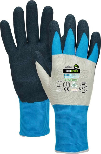 Workpower Handschuh Cool Green 12060 Blau Gr. 10 mit Nitrilbeschichtung und EN 388 Schutz - Bild 1