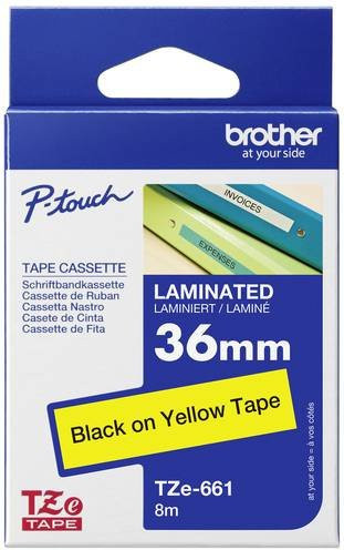 Brother Schriftbandkassette TZe-661, Schwarz auf Gelb, Breite: 3,6 cm, Länge: 8 m - Bild 2