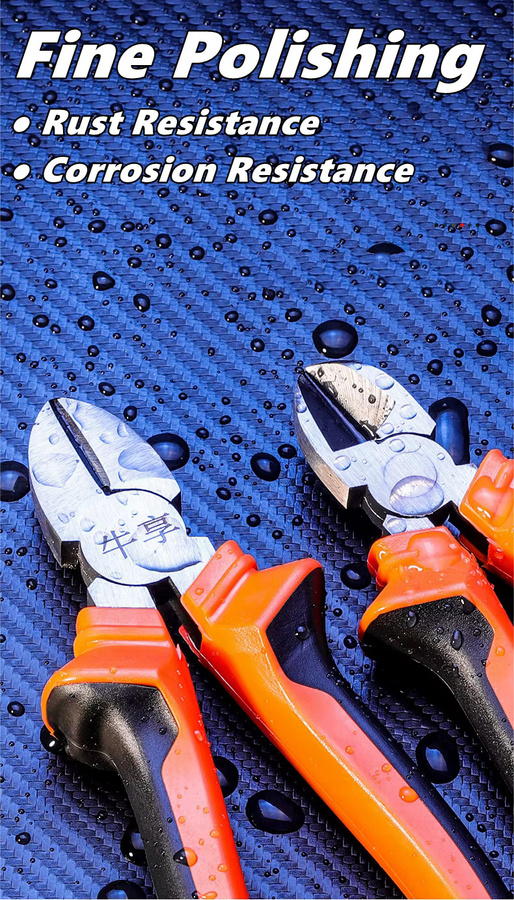 NIUXIANG Abisolierzange und Zangen-Set in Orange, 3 Typen mit großer Öffnung, inklusive Spitzzange und Seitenschneider für Elektroarbeiten im Haushalt - Bild 6