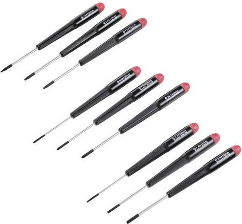 TOOLCRAFT Schraubendreher-Set 9-teilig in Schwarz mit Schlitz, Kreuzschlitz Phillips und T-Profil - Bild 1