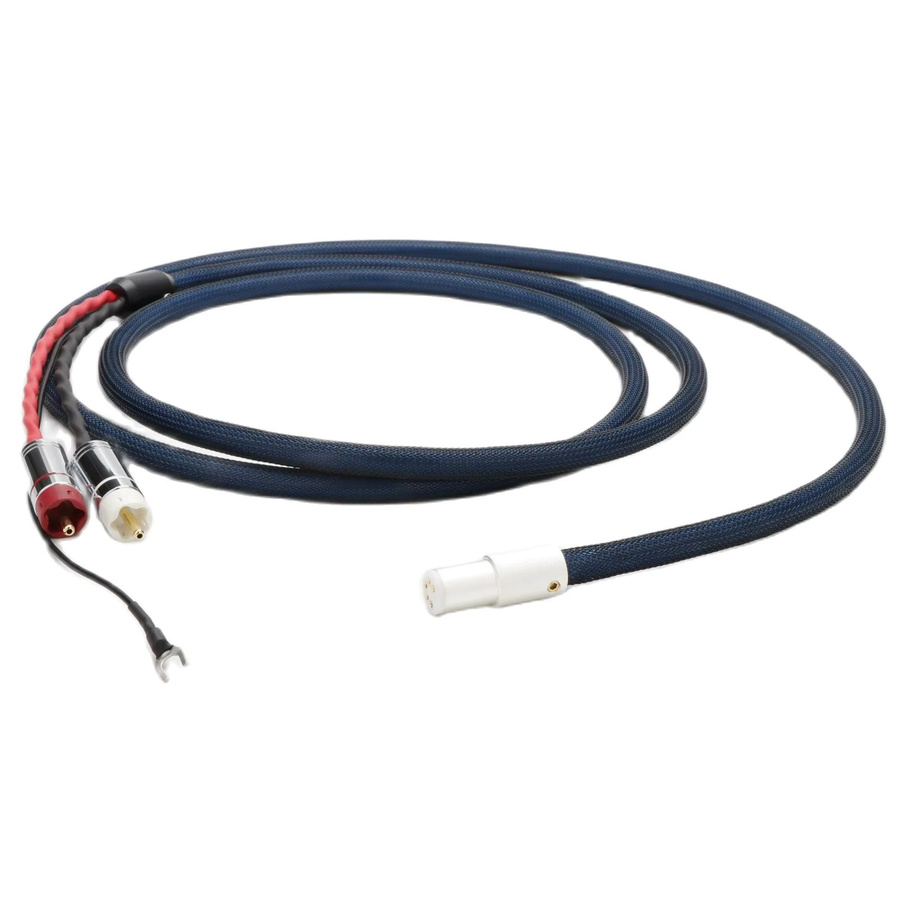Preffair OCC Versilbertes Phono-Kabel 5-Pin DIN auf RCA, geschirmtes Tonarmkabel für LP-Plattenspieler mit Erdungsdraht, Schwarz-Blau-Silber - Bild 3