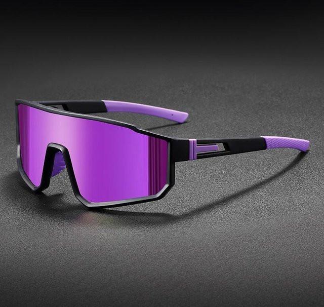 Yiran Health & Beauty Sportsonnenbrille, quadratisch, Unisex, Vollrand, Kunststoff, lila - Bild 1