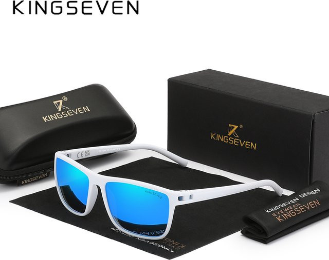 Kings even Sonnenbrille, rechteckig, blau verspiegelt, Vollrand, Herren - Bild 1