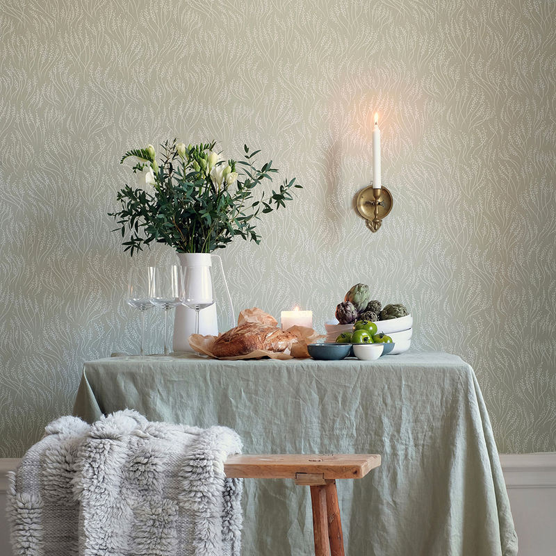 Littlephant Tapete Meadow in Sage Green mit floralem Botanical Design aus Vlies - Bild 3
