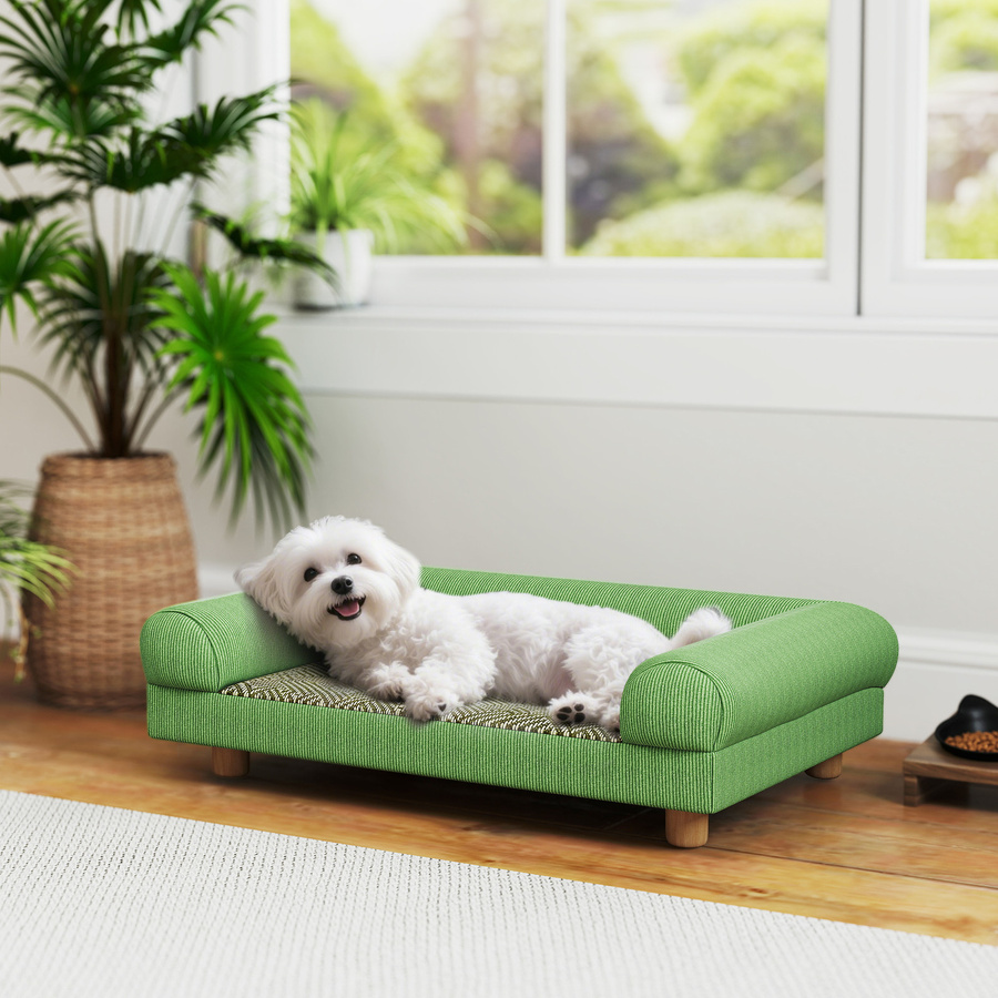 PawHut Hundesofa Hundebett aus Cordvelours mit Armlehnen und Füßen, Grün, B/T/H: 63 x 41 x 17 cm - Bild 2
