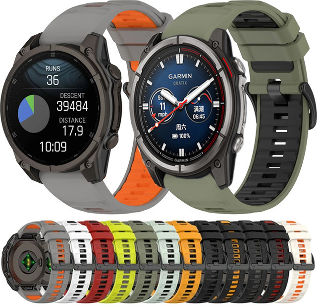 Garmin Uhrenarmband Silikon, Schwarz, Unisex - Bild 1