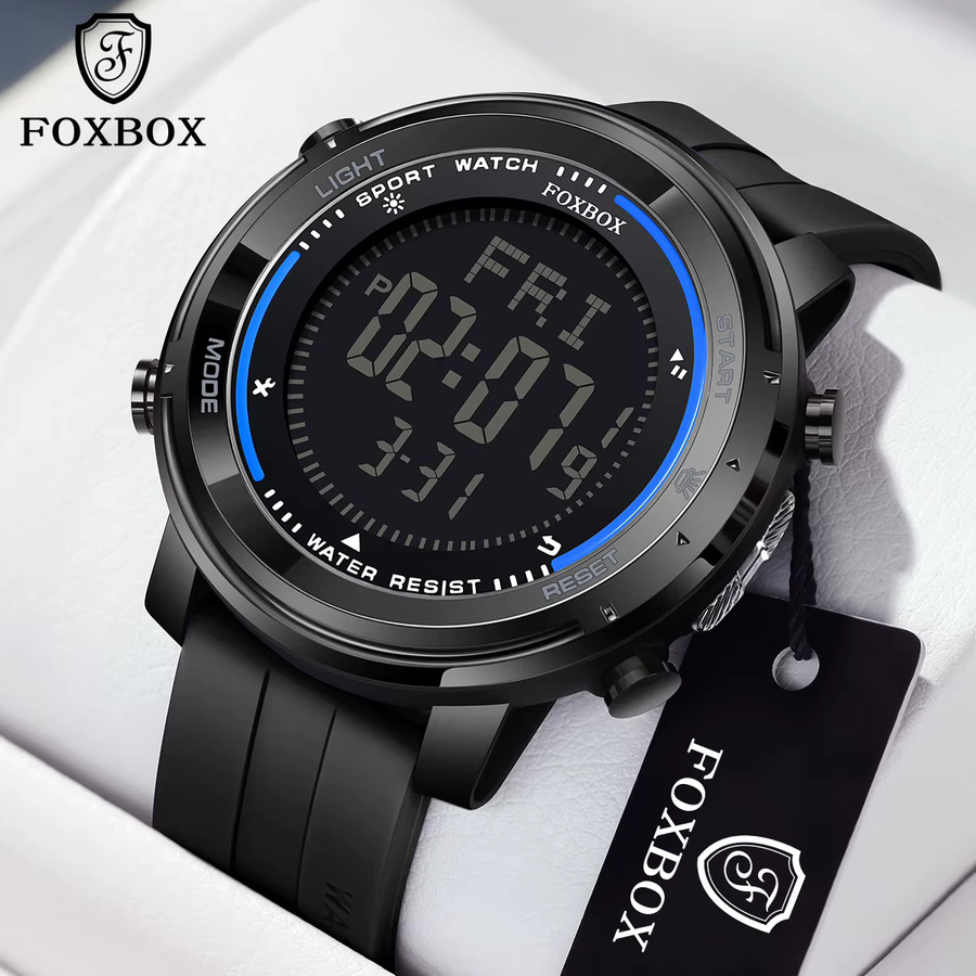 FOXBOX Armbanduhr, Analog-Digital, Quarz, Silikon, Schwarz, Herren - Bild 3