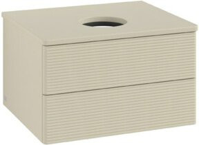 V&B Waschtischunterschrank Antao mit Frontstruktur in Grau, B/T/H: 60 x 36 x 50 cm - Bild 1