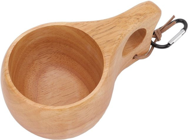 Handgefertigte Holztasse im finnischen Stil von CosyHome in Beige - Bild 1