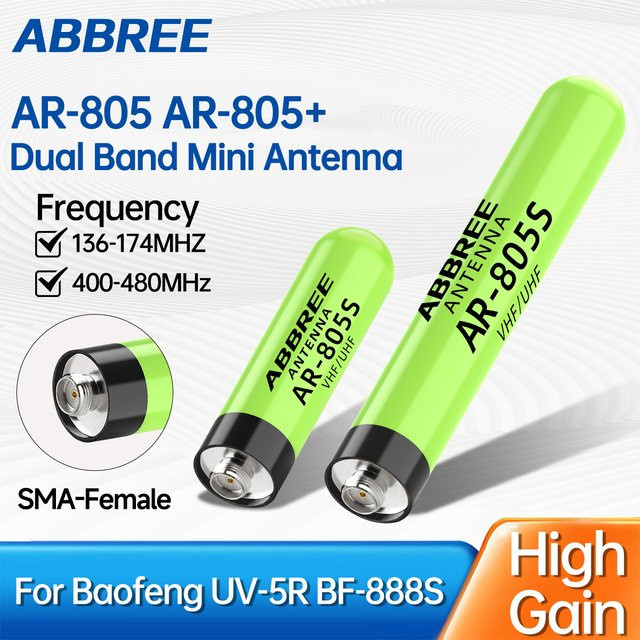 ABBREE AR-805 PLUS AR-805S Dualband Walkie-Talkie-Antenne mit SMA-Buchse High-Gain für Baofeng UV-5R AR-152 PRO UV-21 PRO Amateurfunk - Bild 1