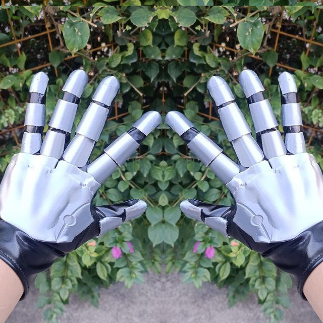Mechanische Handschuhe, Ritter, Cosplay-Spielzeug, Grau, One Size - Bild 1