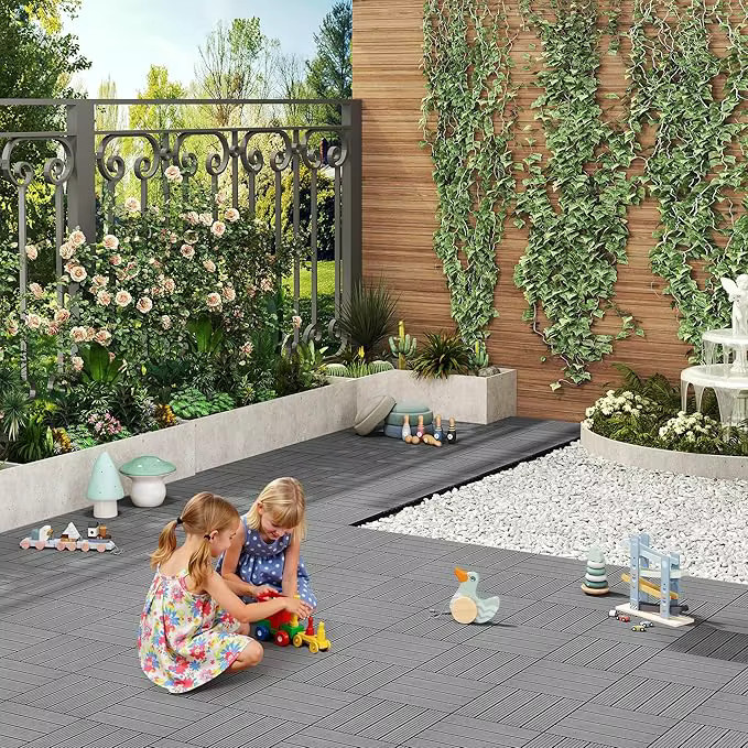WOLTU 22er Set WPC Verbund-Gartenbodenplatten mit Holzeffekt und Klicksystem, B/T: 30 x 30 cm - Bild 2