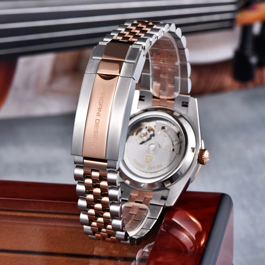 Pagani Design Armbanduhr, Automatik, Edelstahl, Silber-Gold, 36 mm, Herren - Bild 6