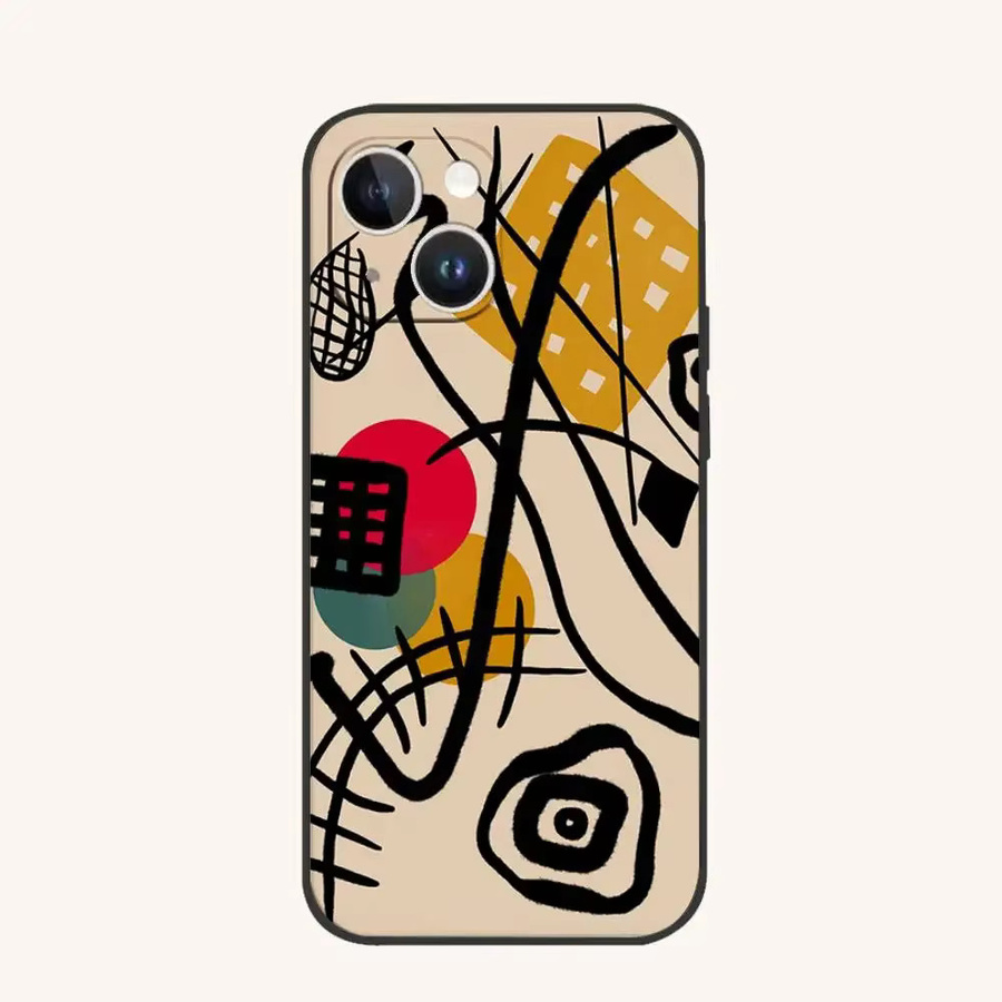 Wassily Kandinsky Abstrakte Handyhülle für Apple iPhone in Schwarz aus weichem Silikon - Bild 7