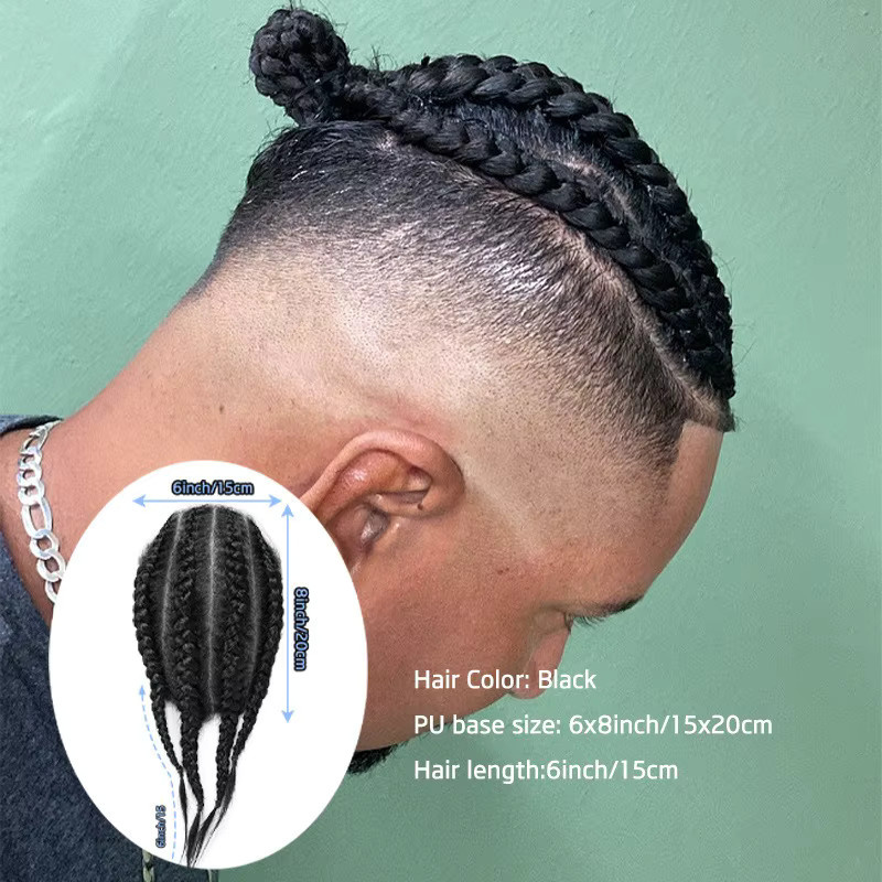 GloTress Dirty Braid Haarteil, afrikanische Zopfperücke aus Echthaar, Herren - Bild 3